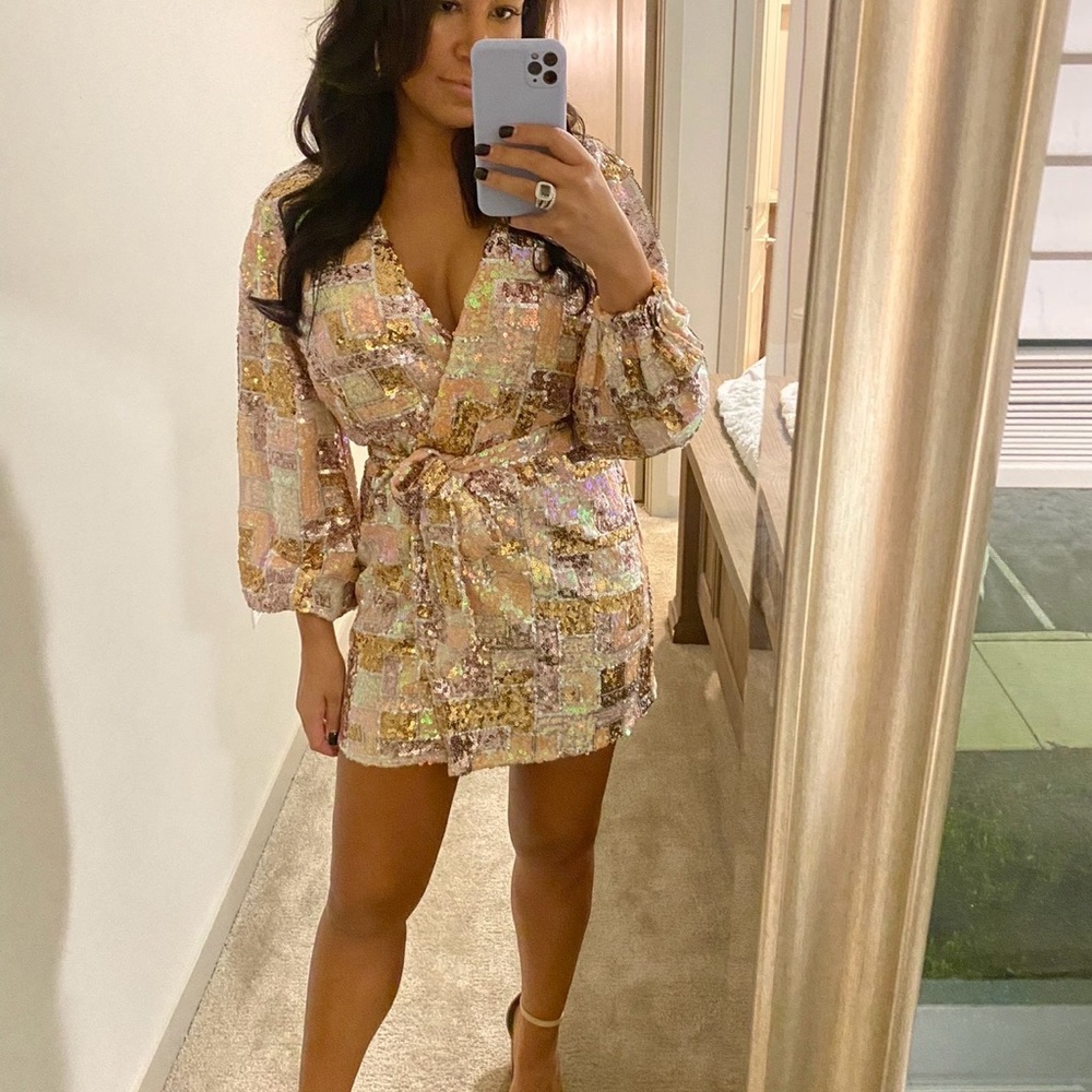 Buddy Love Sequin Wrap Dress